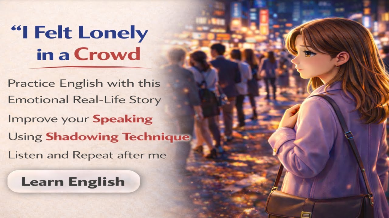 Shadowing English Story (B1–B2) | I Felt Lonely in a Crowd 🌆 | Speak English with Confidence