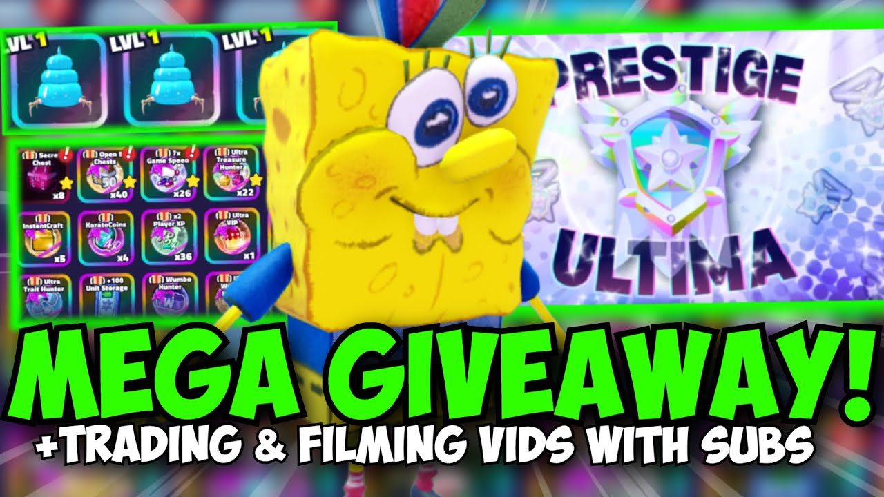 CRAZY GIVEAWAYS AND NEW SBTD UPD STREAM BLAM SPONGE!!!