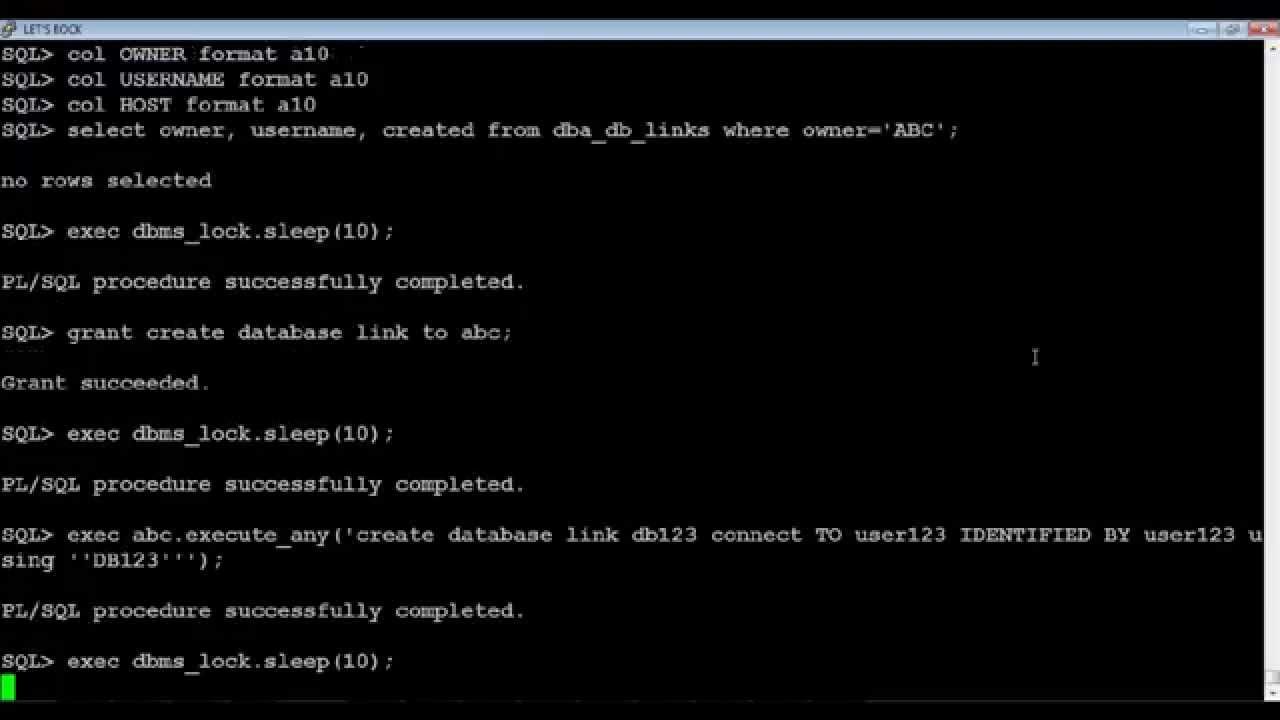 Oracle Database: How to create a database link on another schema without password