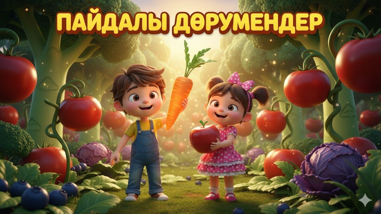 Жан и Ару: Где полезные Витамины? 🍎🥦 Мультфильм для детейЖан мен Ару: Пайдалы Витаминдер қайда? 🍎🥦