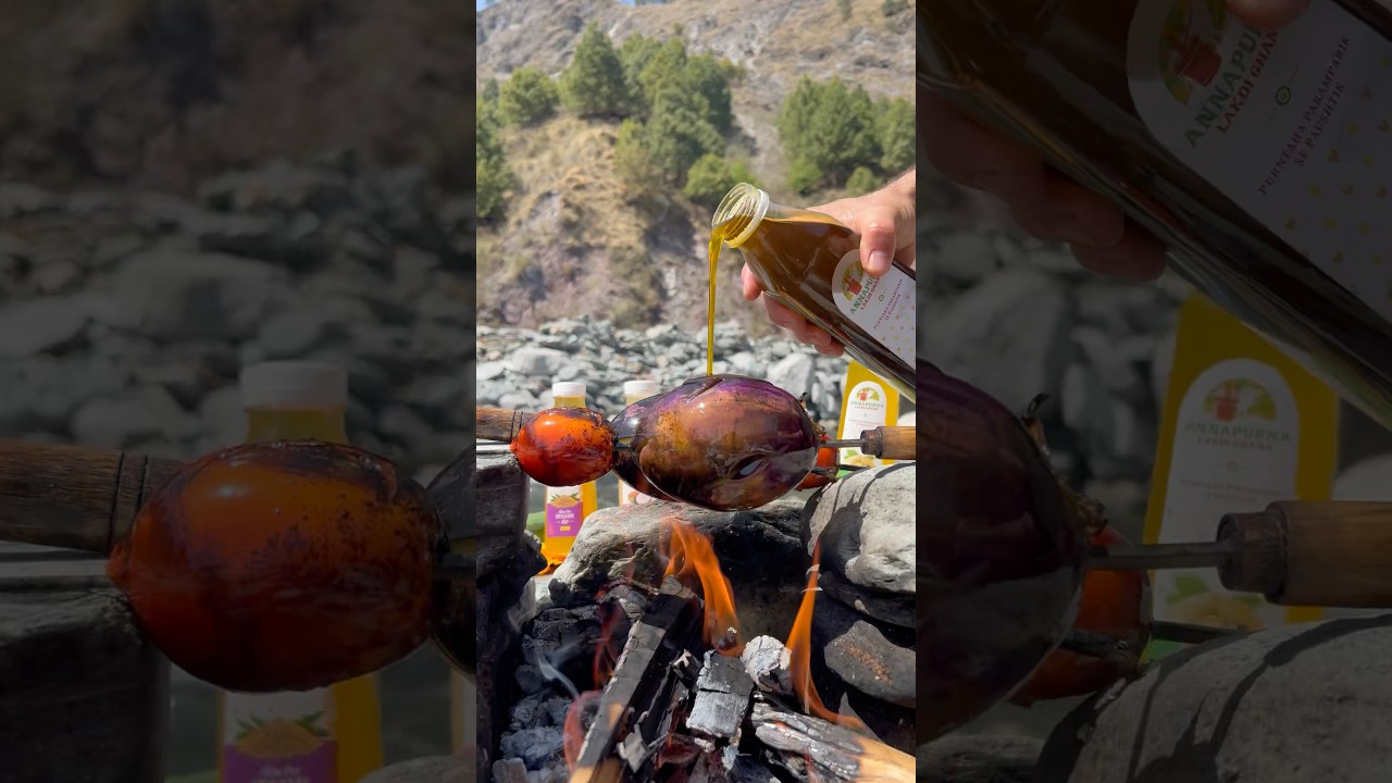 Dream big, live bigger | Smoky Baingan bharta | #food #cooking #mountainchef #river #mountains
