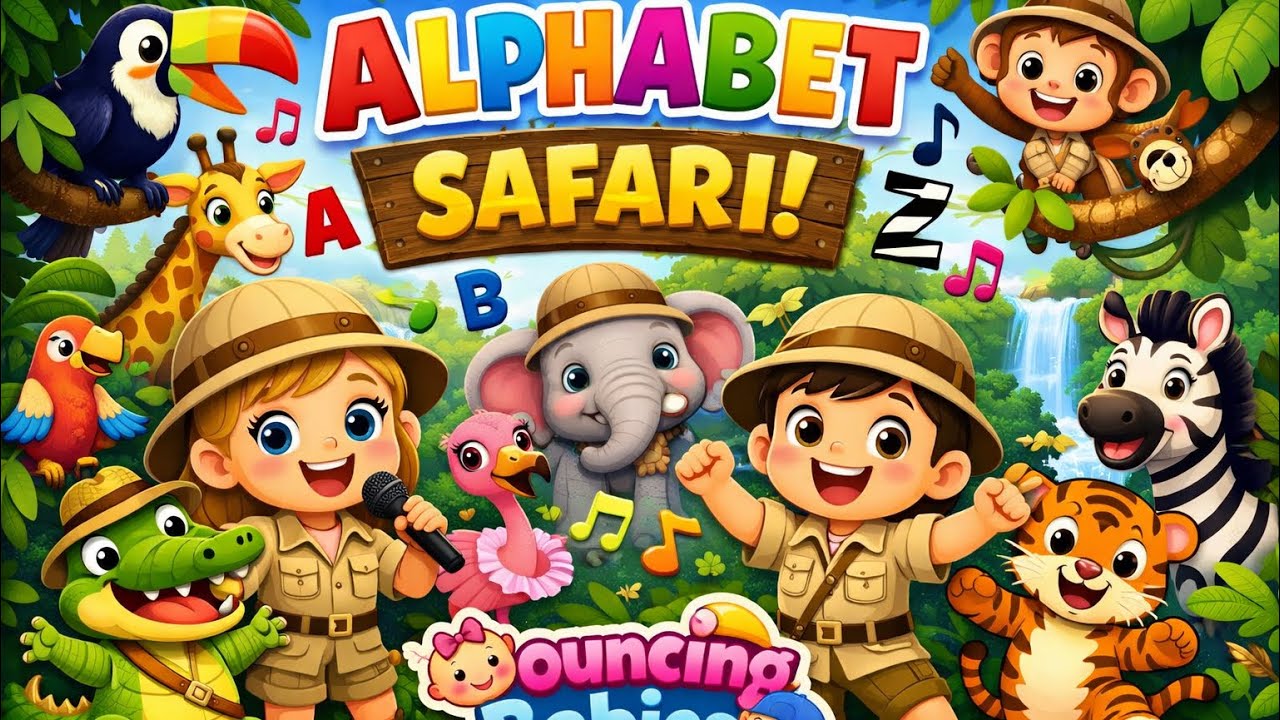 ABC Learning ABCD Learning: Jungle Safari Adventure.Animal Alphabet A-Z Phonics & Sing-Along Safari