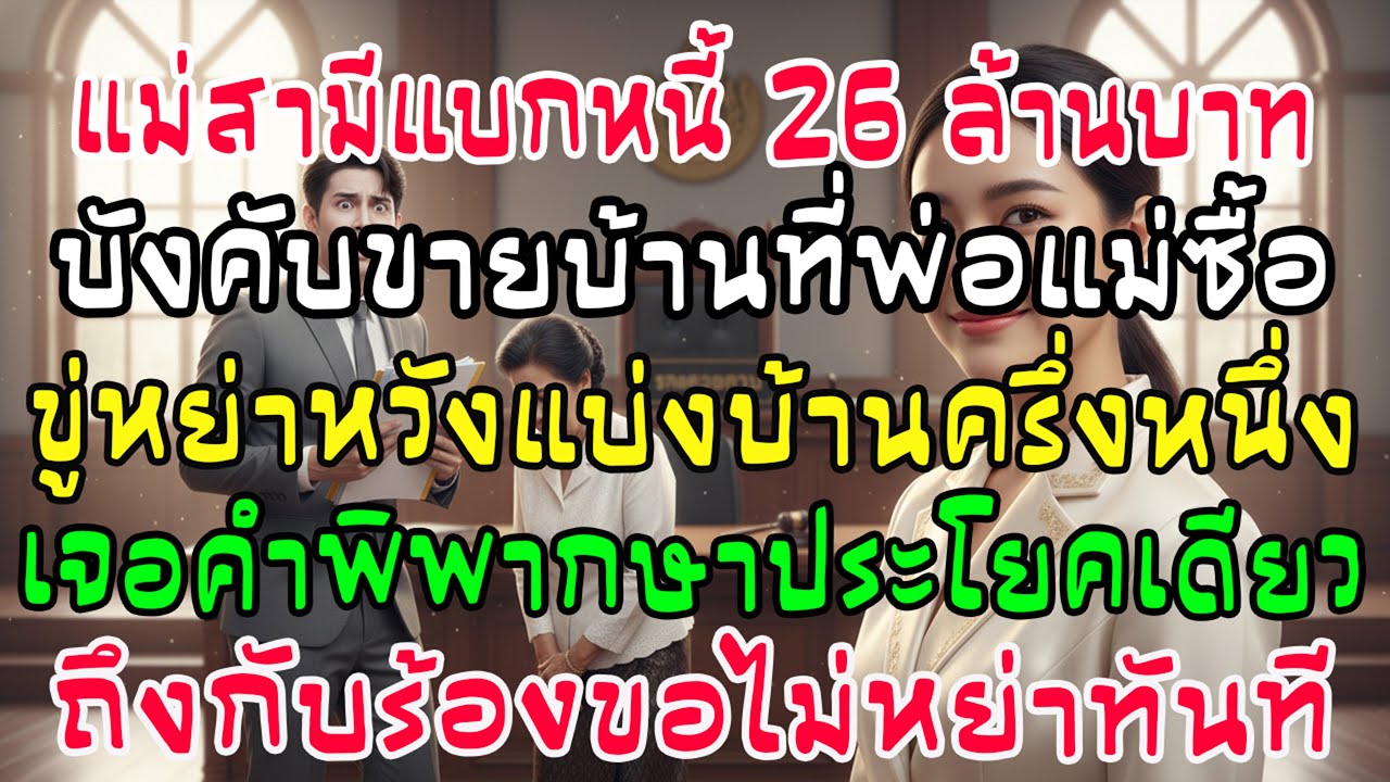 ผัวขู่หย่าแบ่งบ้านพ่อตาหาเงินใช้หนี้แม่ 26 ล้าน! พอศาลพูดประโยคเดียว ผัวโวยวายรีบขอยกเลิกหย่าทันที