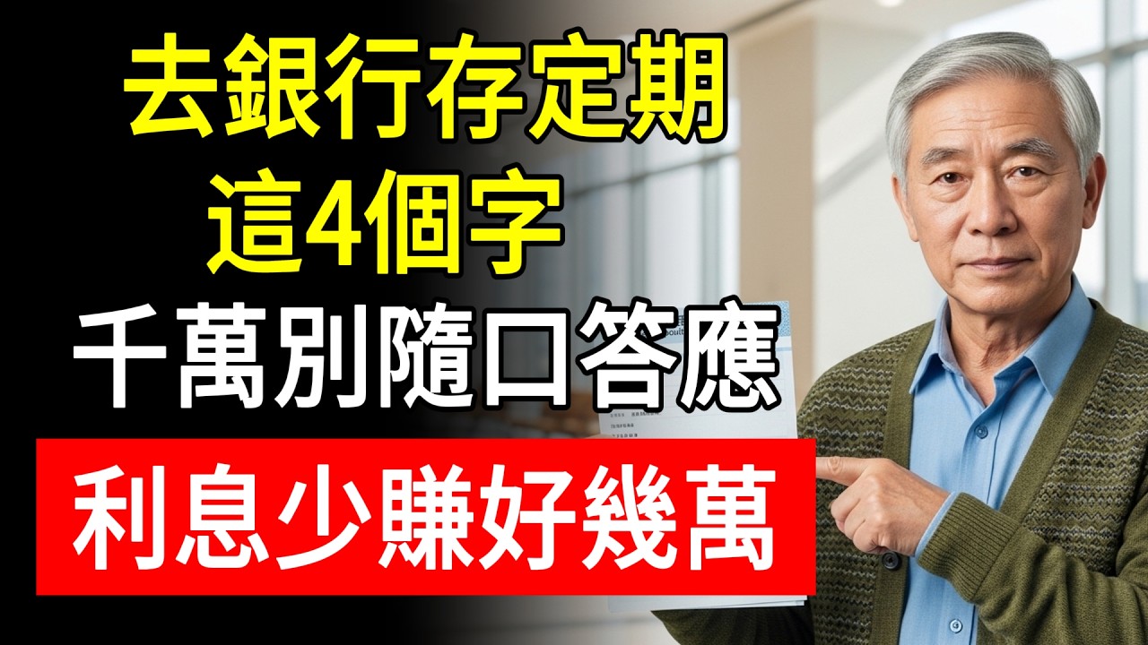 去銀行存定期，這4個字千萬別隨口答應！否則利息少賺好幾萬！#真知生活 #老林 #銀行定存 #自動轉存 #定存利息 #定存陷阱 #退休金理財 #老人理財 #隱藏利息 #守住老本