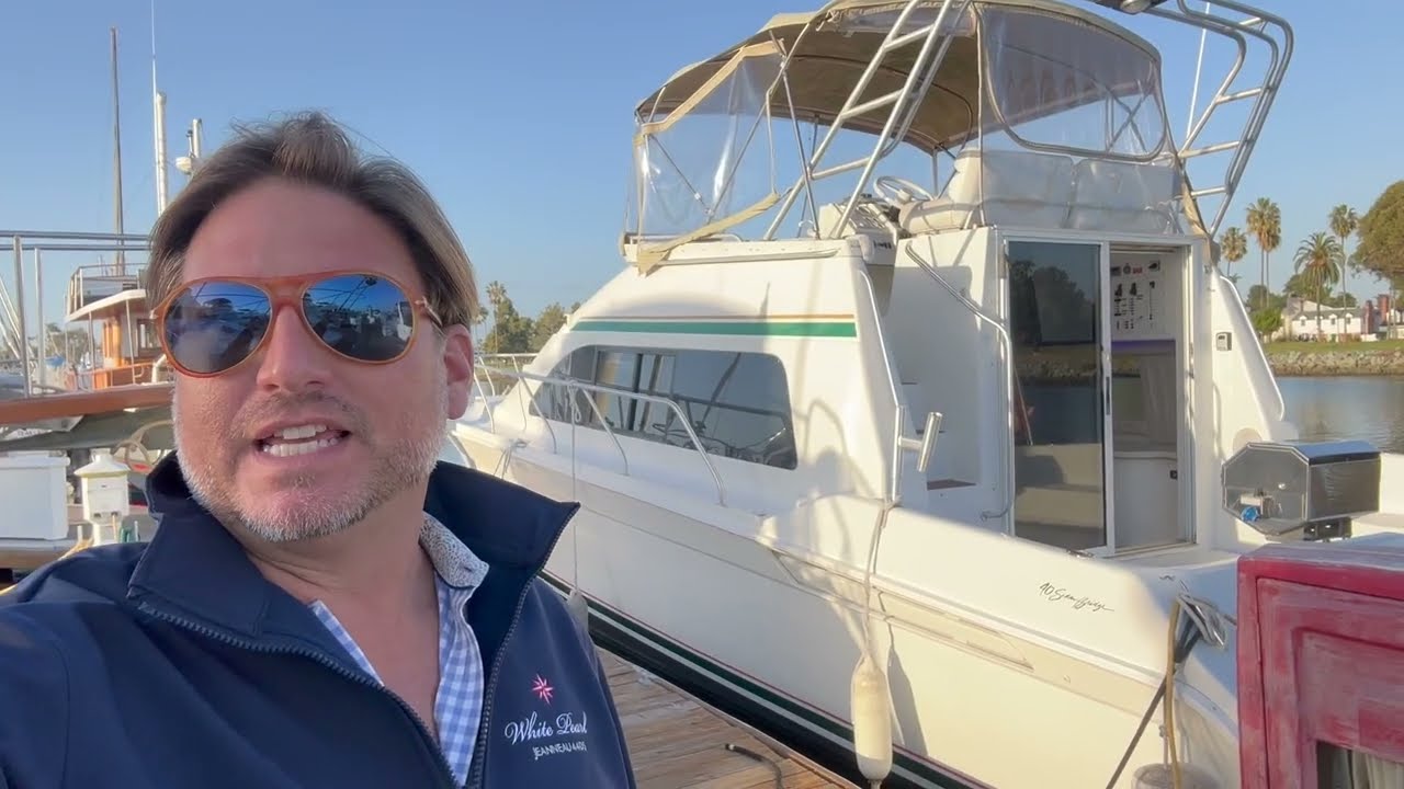 1994 Mainship 40 Sedan Bridge Powerboat for sale in San Diego Walkthrough Ian Van Tuyl Yacht Broker