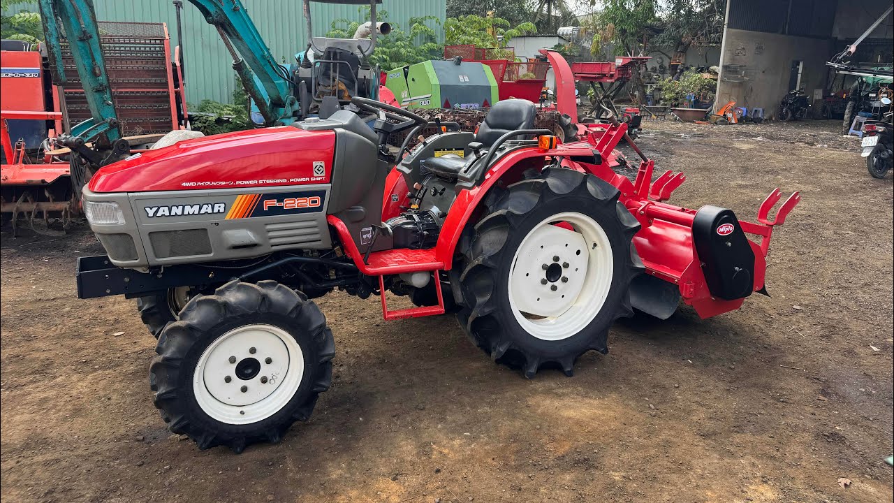 Máy Cày YANMAR F-220 22HP + Bộ Phát Cỏ Trục Bâm Nhật Bản 📲0937892345