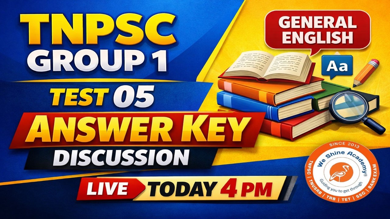 TNPSC Group 1 Test 05 | General English Answer Key Discussion | Live Today 4 PM 🔴