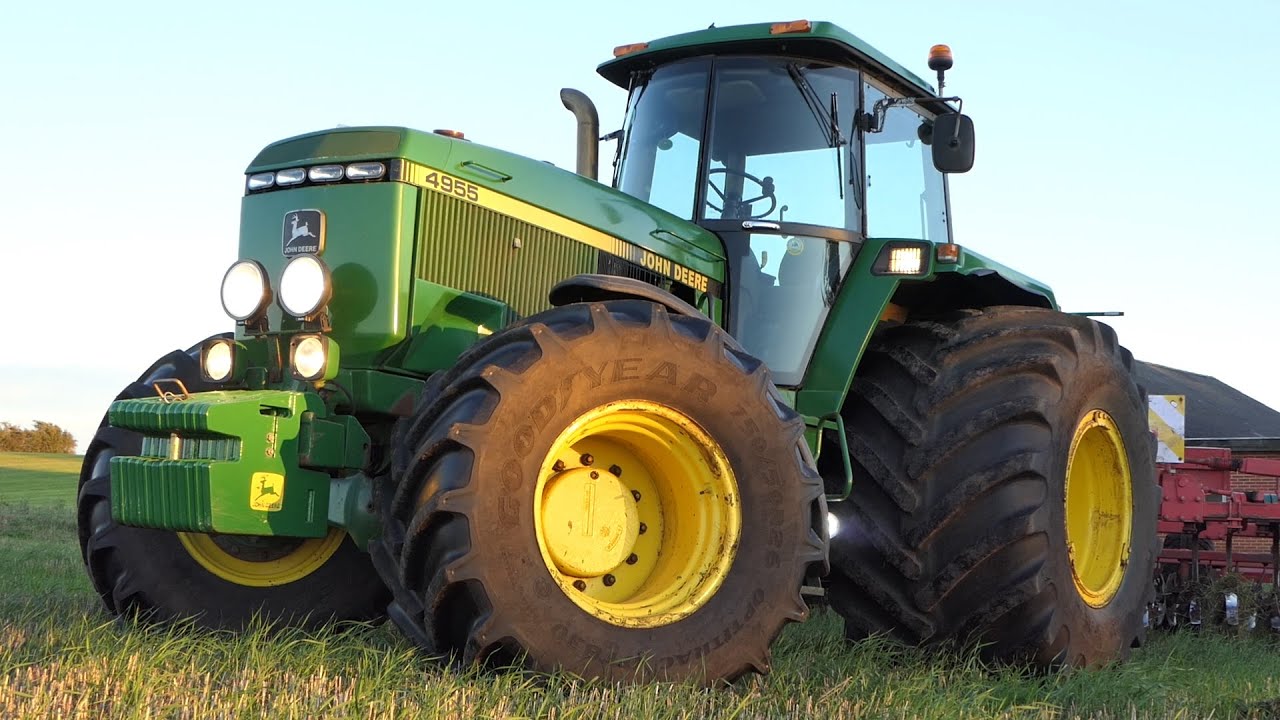 John Deere 4955 cultivating the field w/ 6-Meter Cultivator | PURE POWER | Old Power Train