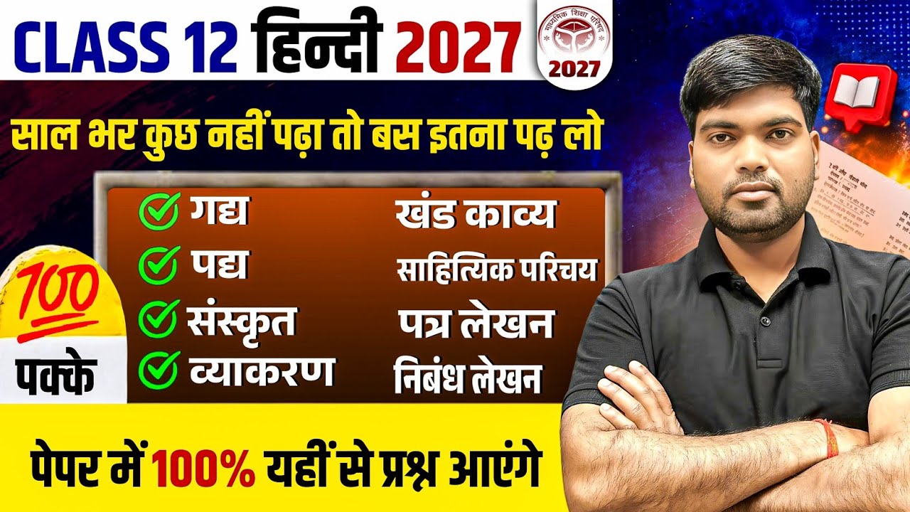 Class 12 Hindi UP Board 2027 | Class 12 Hindi Important Topics 2027 | 12th Hindi Important Topics