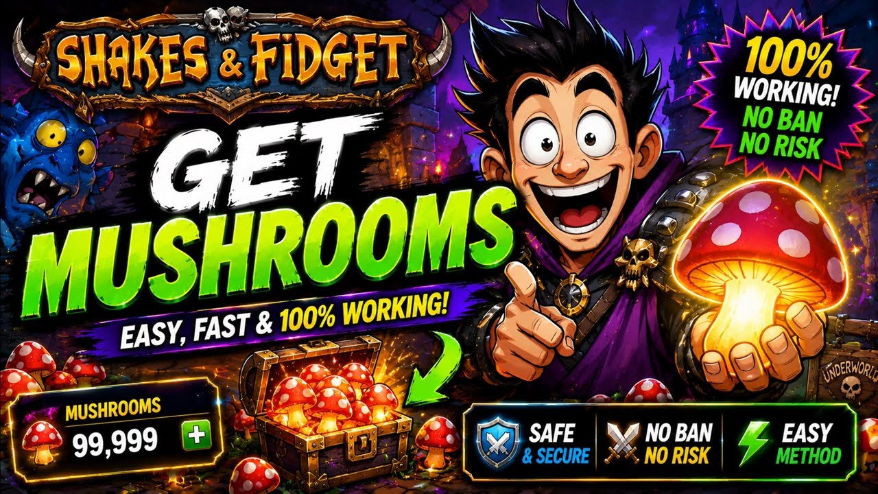 Shakes & Fidget Hack  - Get more Mushrooms on Android/iOS GLITCH Codes or PC CHEATS (2026 METHOD)
