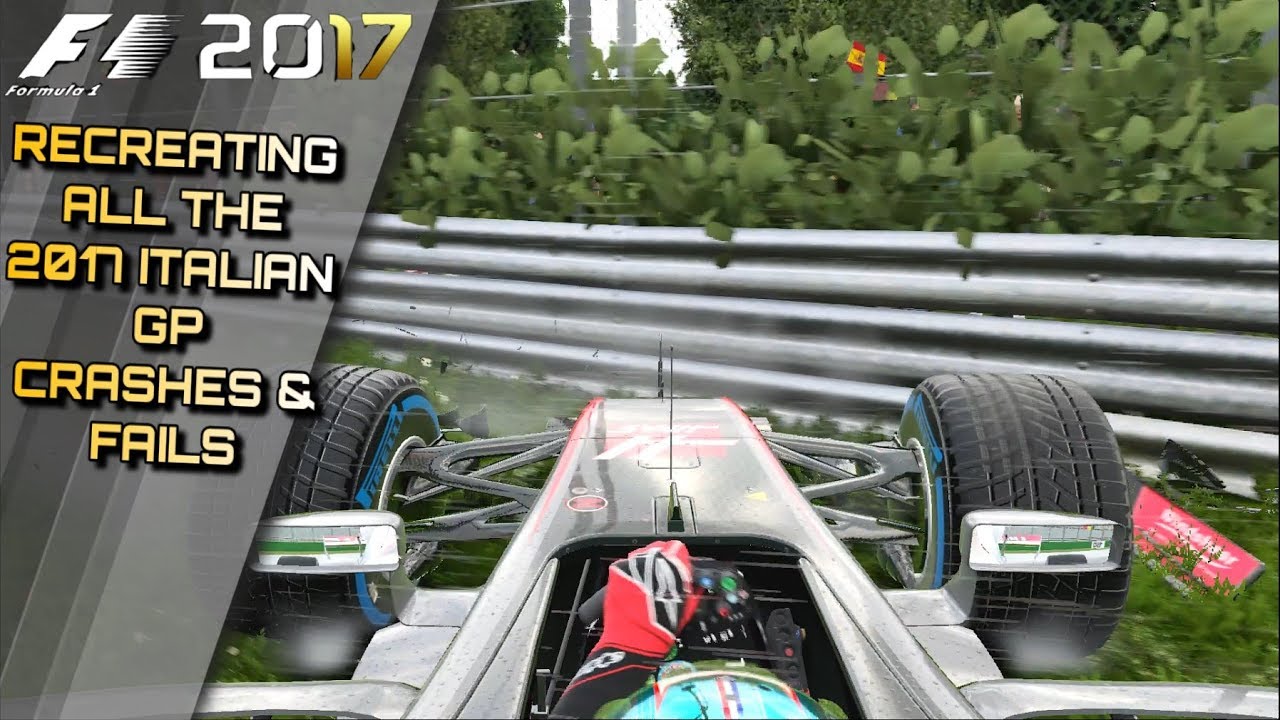 F1 2017 Game - Recreating All The 2017 Italian GP Crashes & Fails
