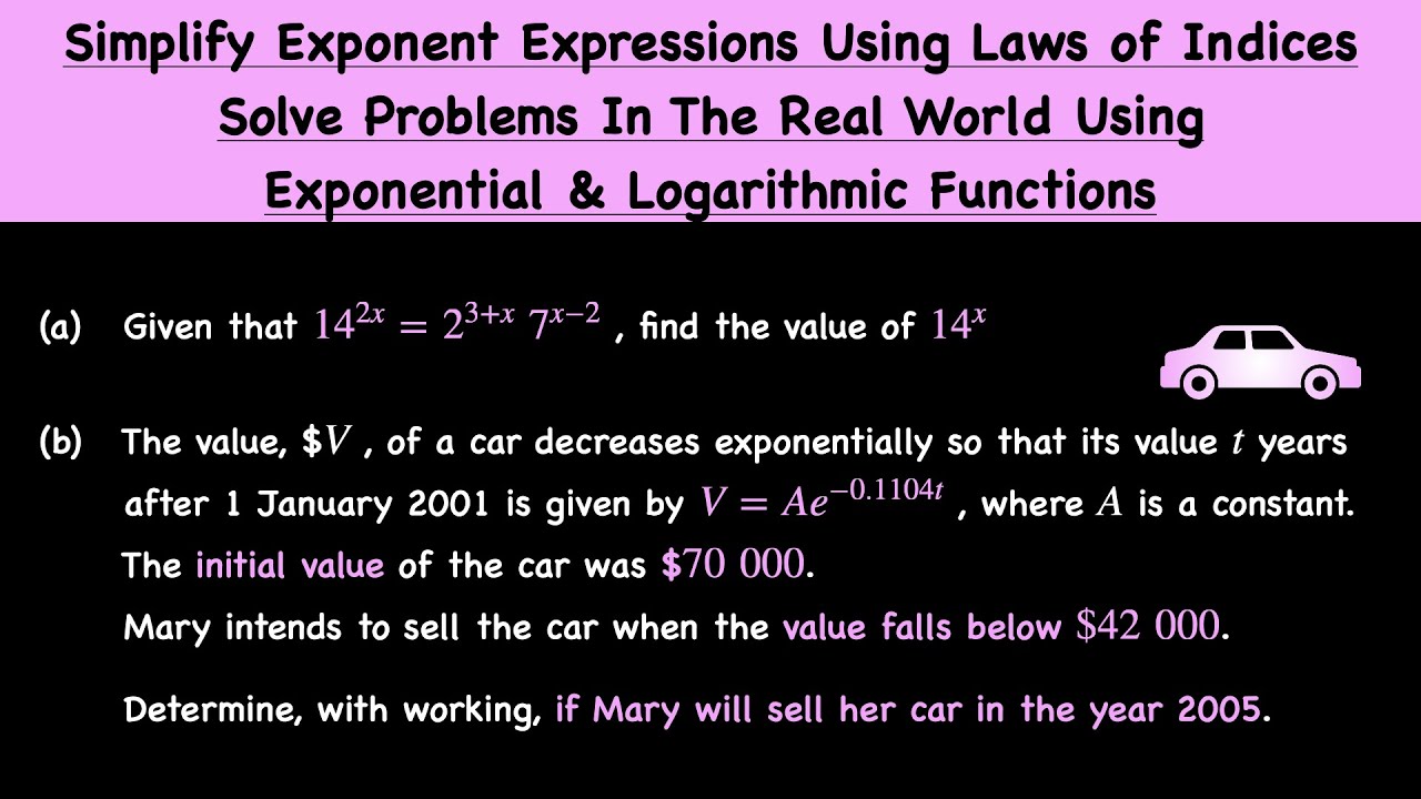 Logarithms Exponents - Exponential And Logarithmic Functions Real World | O-Level Additional Math