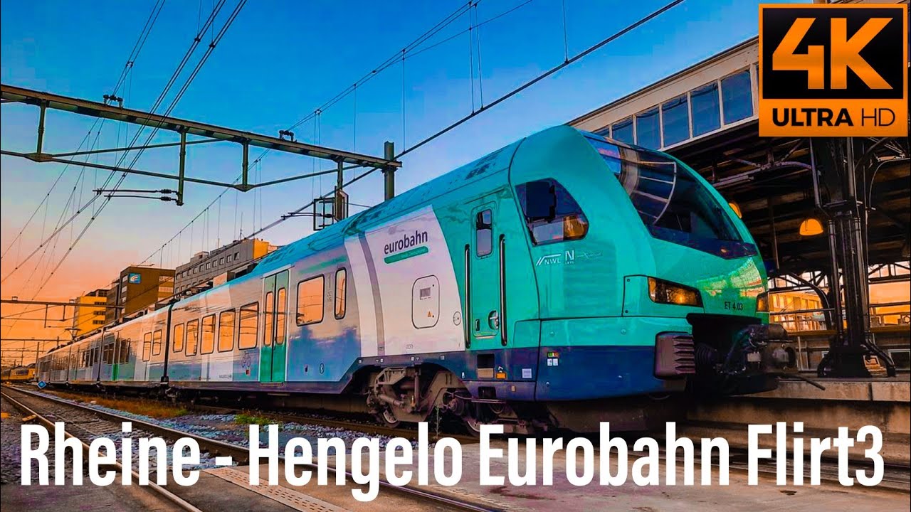 Crossing border with Eurobahn train RB61 Rheine - Hengelo cabview cabinerit