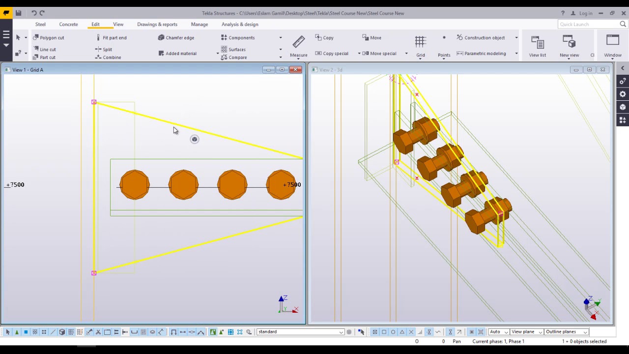 06-تصميم وصله اتصال التراس مع العمود || Connection Between Truss and Colum part 03