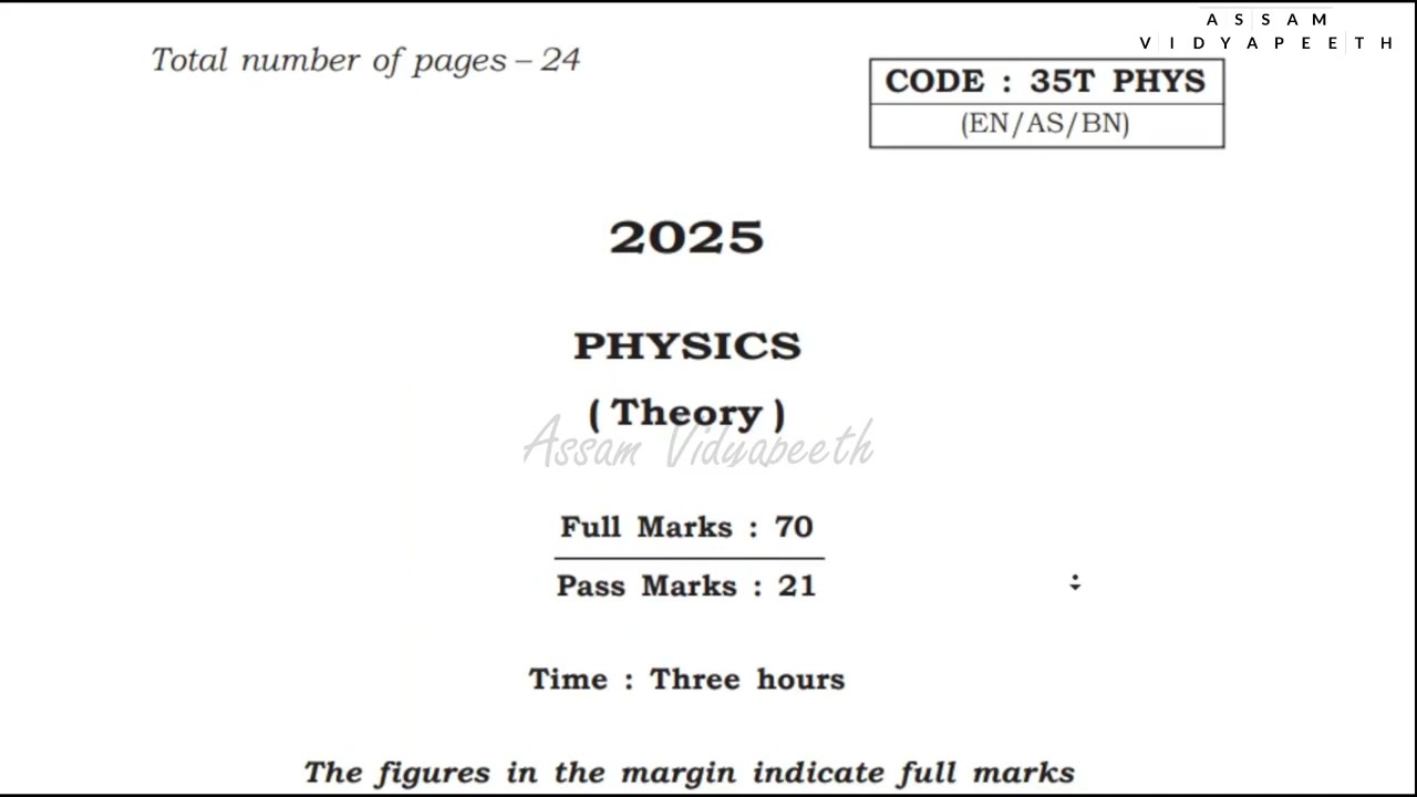 HS Final 2025 PHYSICS Question Paper (AHSEC) | @assamvidyapeeth  | PYQs 2014-2025 