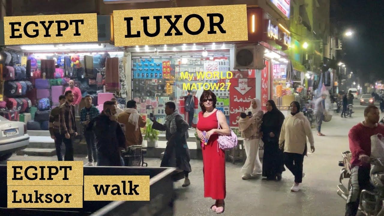 Egypt, Luxor walk. Sceny z życia miasta Luksoru w Egipcie. Co zdziwiłoby faraonów? Koń i praca? 4K