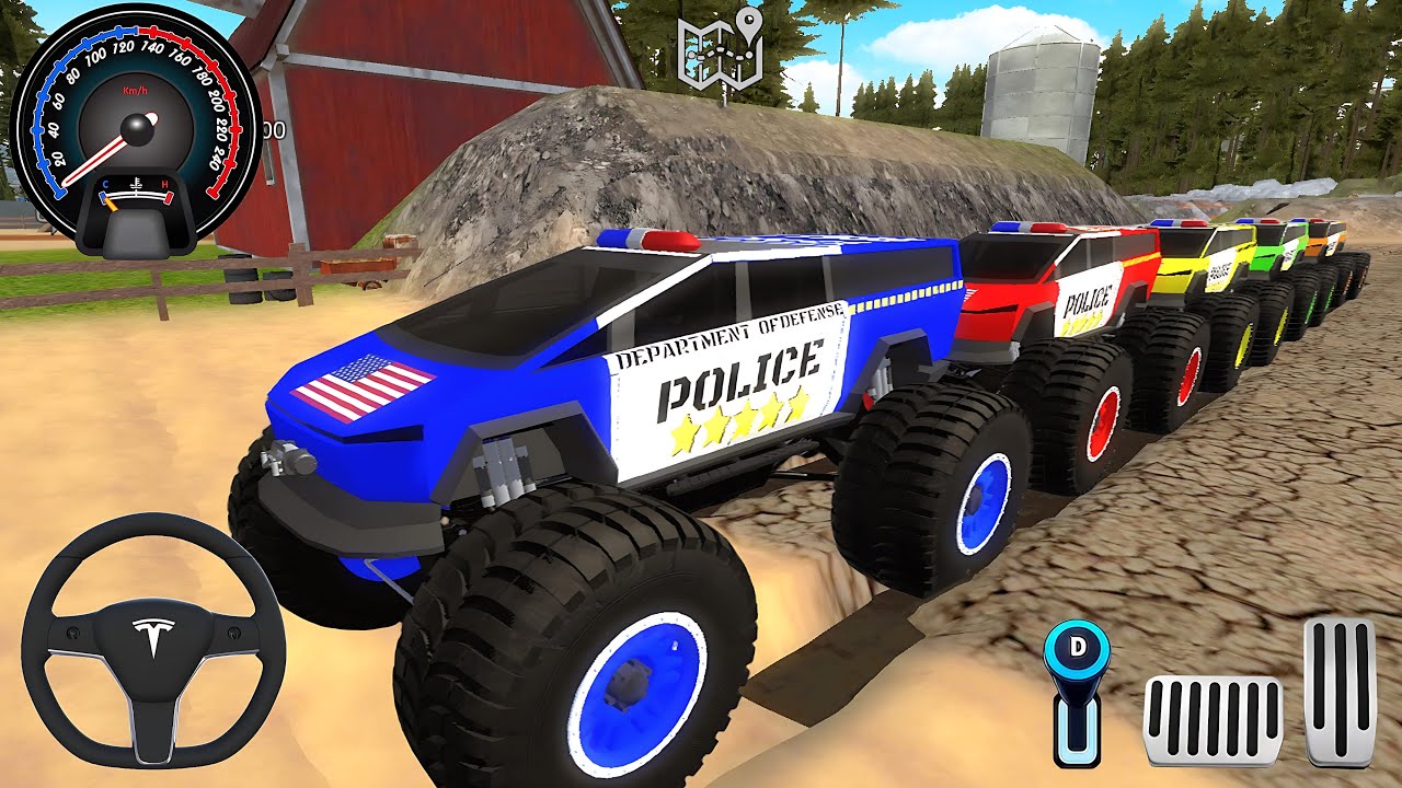 Juegos De Carros - Police Monster Trucks Impossible Driver #2 - Car Extreme Racing Android GamePlay