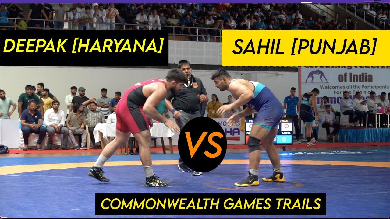 97 KG FINAL DEEPAK HARYANA vs SAHIL PUNJAB COMMONWEALTH GAMES WRESTLING TRIAL