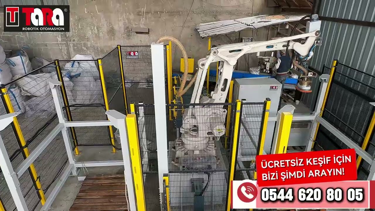 Mozaik Taş Torbası Otomatik Paletleme Robotu! TARA Robotik - ABB Robot