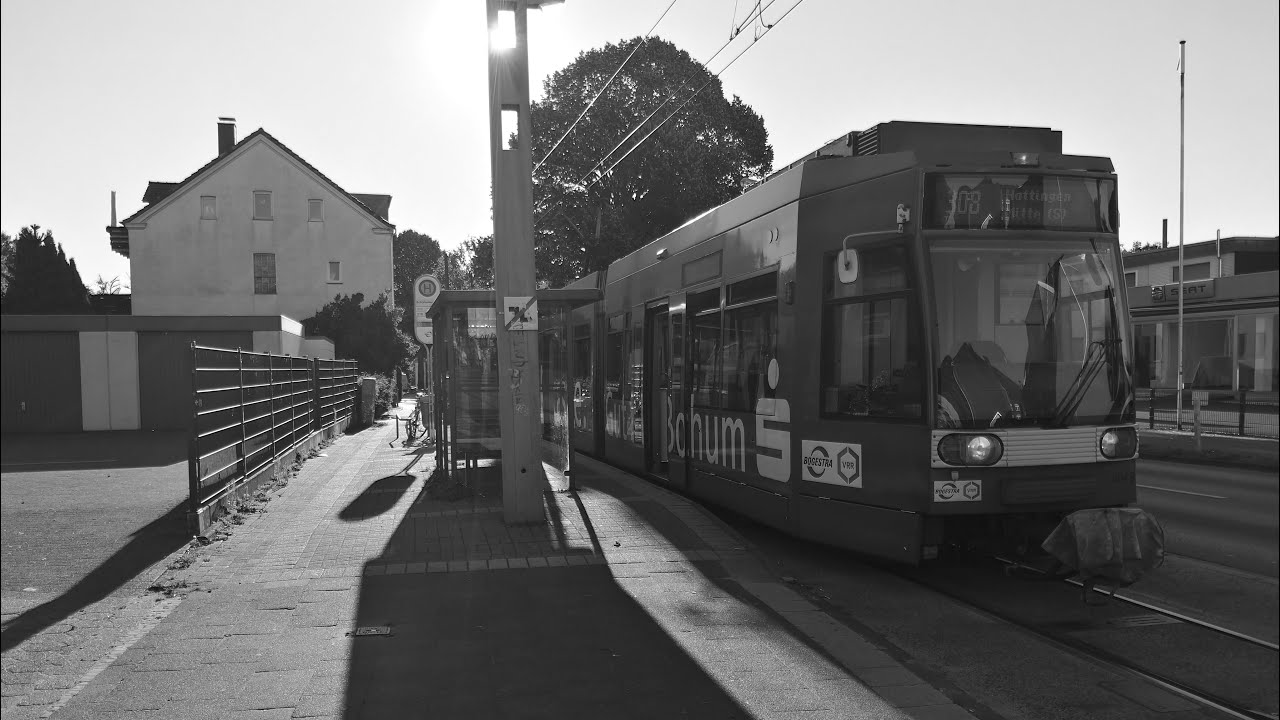 Bogestra Straßenbahn NF6D Linie 308 Betriebshof Engelsburg - Gerthe Schürbankstr. Führerstandsfahrt