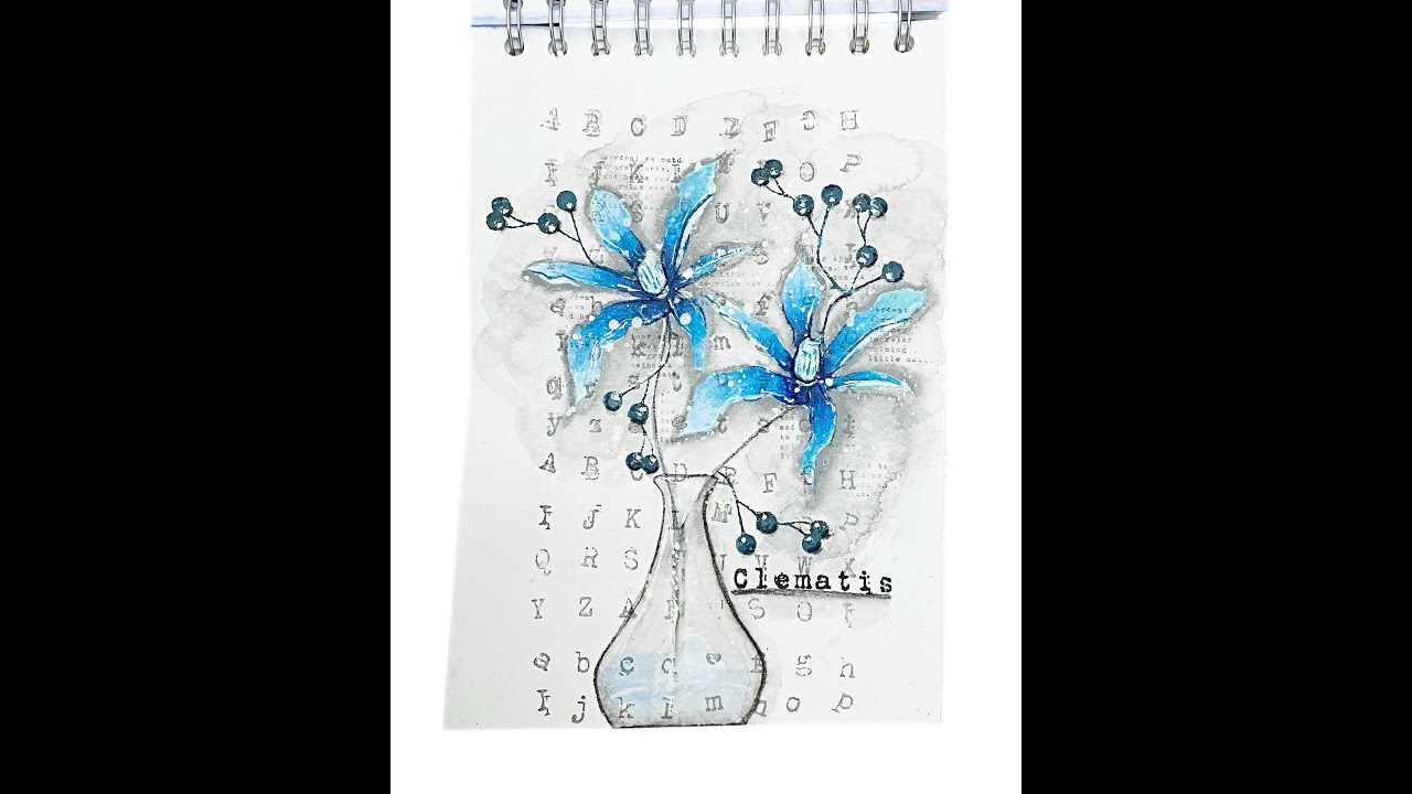 Clematis Journal Page #tracyevansboutiquedesigns #stamping