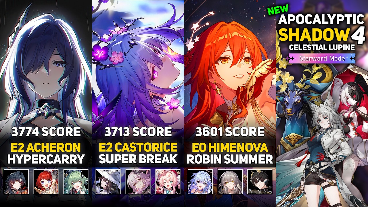 E2 Acheron & E2 Castorice Super Break & E0 Himeko x Robin S. | NEW Apocalyptic Shadow 4 | HSR 4.5