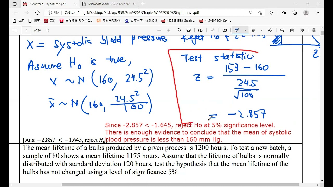 STPM Hypothesis Testing - part 1