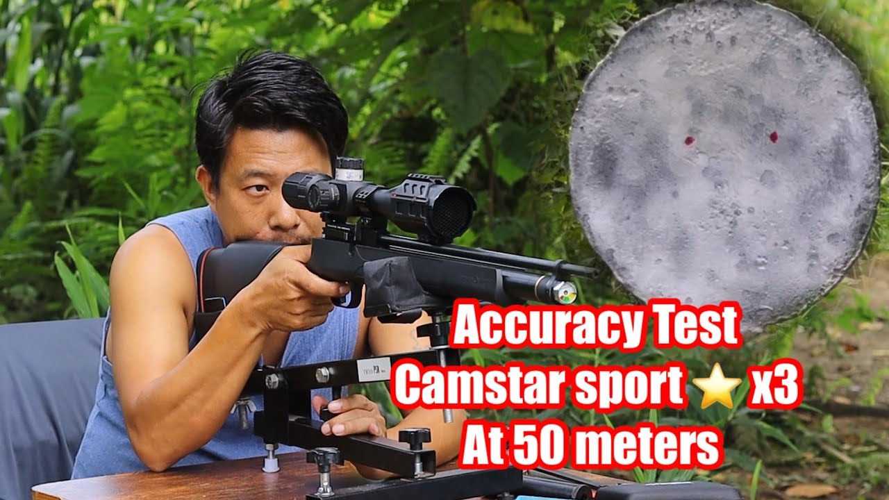 Accuracy test of Camstar sport star x3 at 50 meters with jsb 10.34 grain pellet