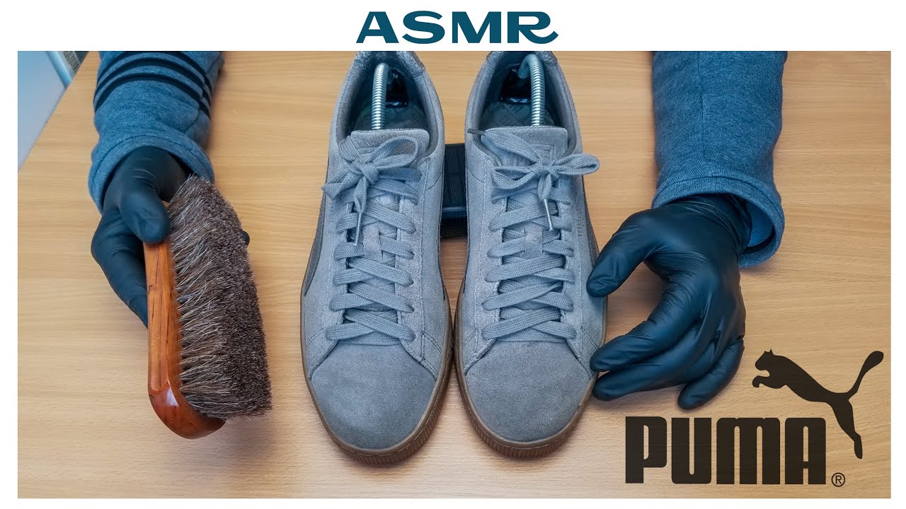 АСМР Чищу легендарные замшевые кеды Puma Suede.