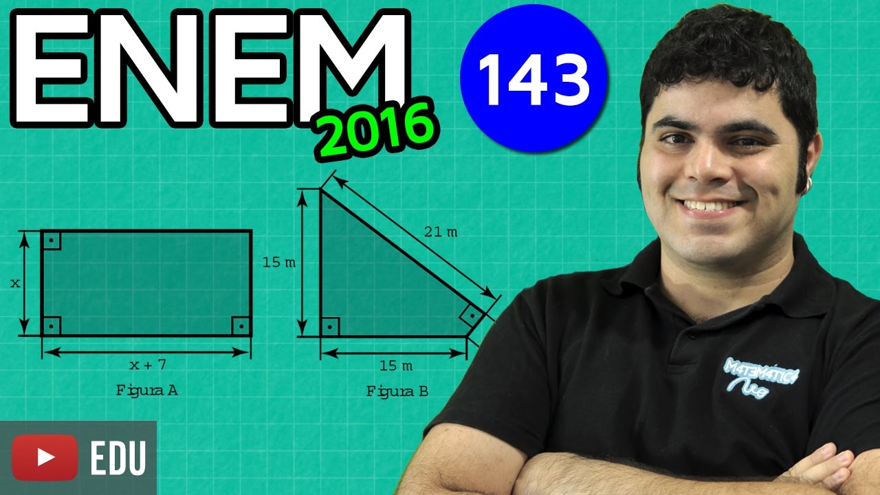 ENEM 2016 Matemática #08 - Área e Equação Quadrática (com dica matadora)