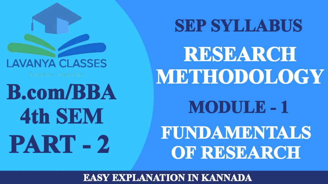 B.com 4th Sem SEP SYLLABUS Research Methodology (RM) MODULE 1 FUNDAMENTAL OF RESEARCH PART 2