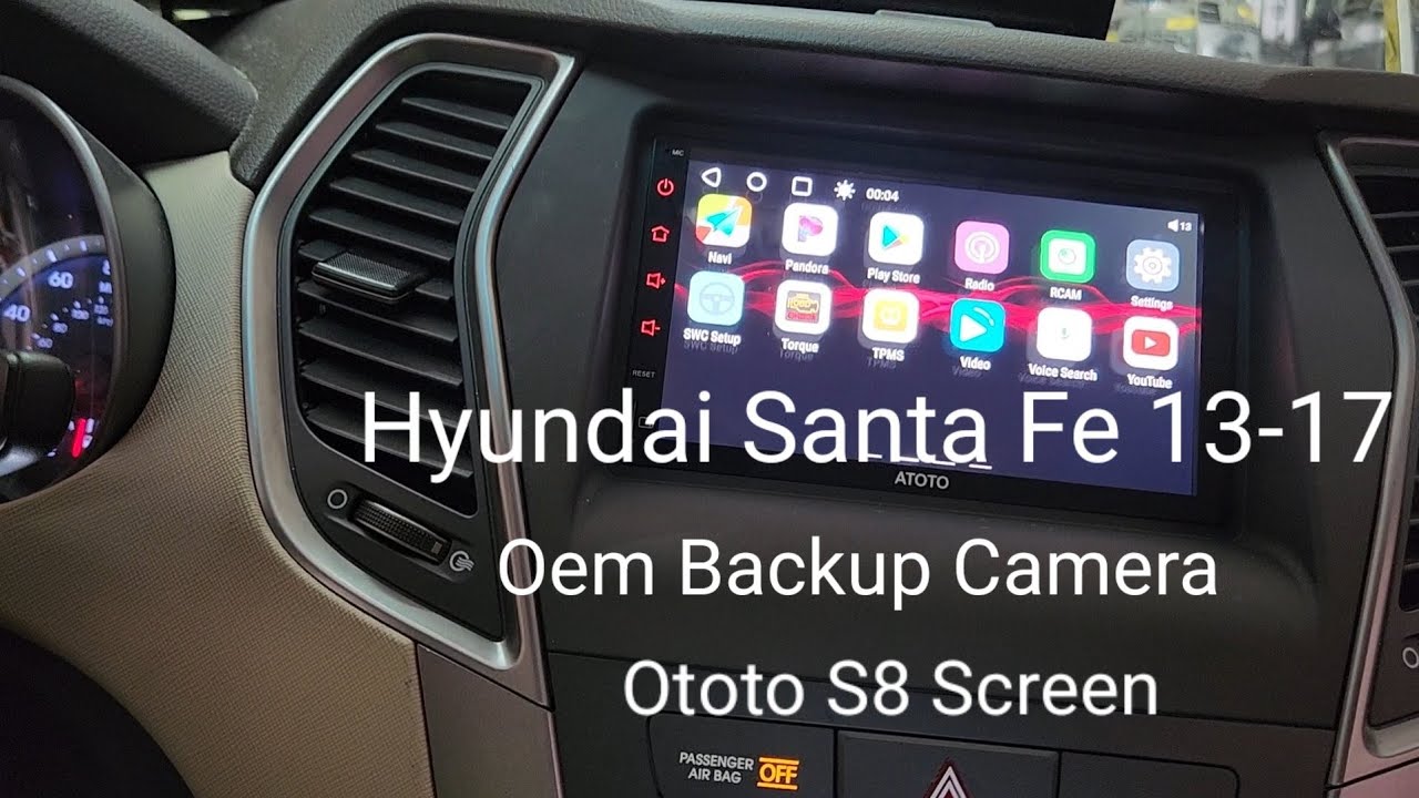 Hyundai Santa Fe 13 - 17 Screen OEM Backup Camera Steering Wheel install