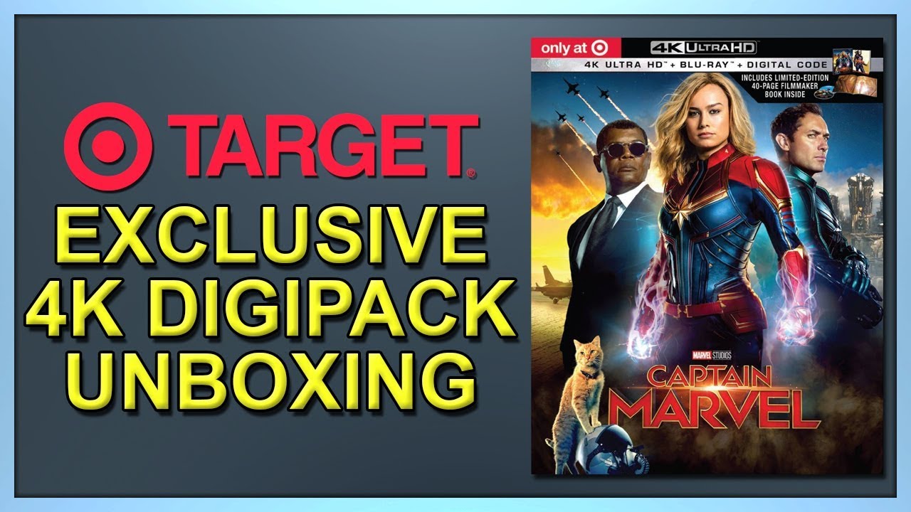 Captain Marvel Target Exclusive 4K+2D Blu-ray Digipack Unboxing