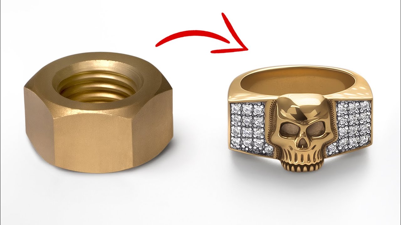 I Turn Hex Nut into Skull Rings - learn to make jewelry