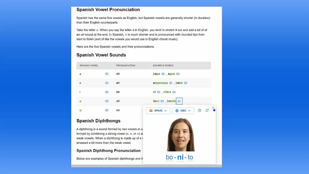 Unit 1 Video 13 Vowels in Spanish
