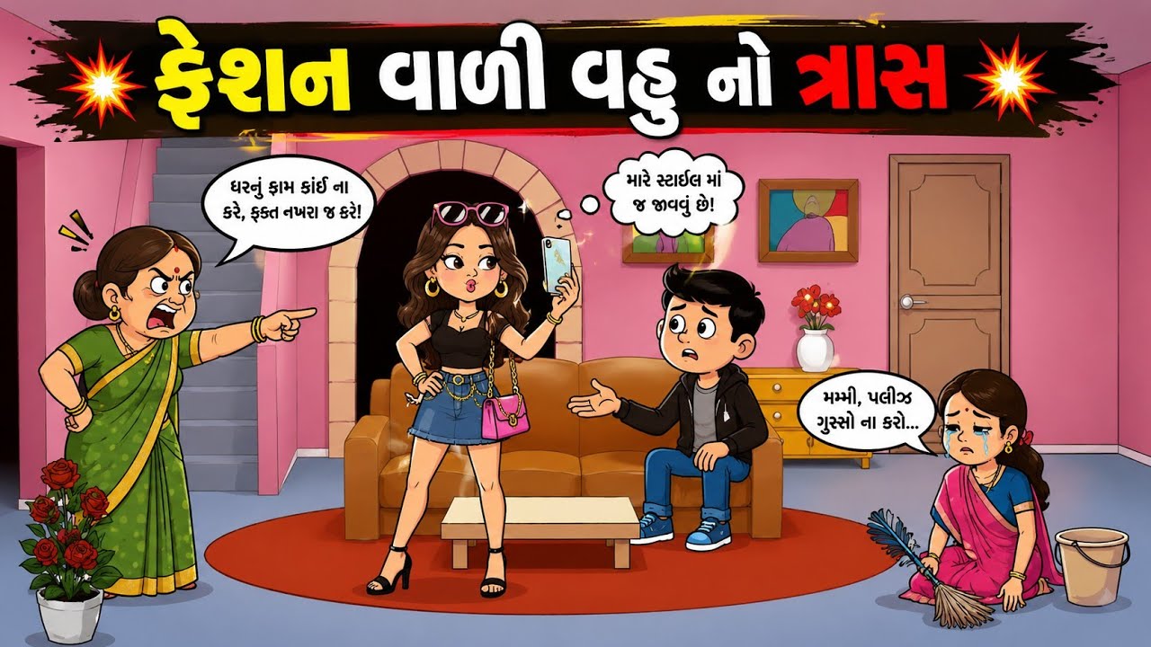 😝 સરકારી_નોકરી_🙋‍♀️ વાળી_વહુ_👩‍⚕️ નો ત્રાસ 😰 #comedy #funny #cartoon #patipatni  #couple #viral #fun
