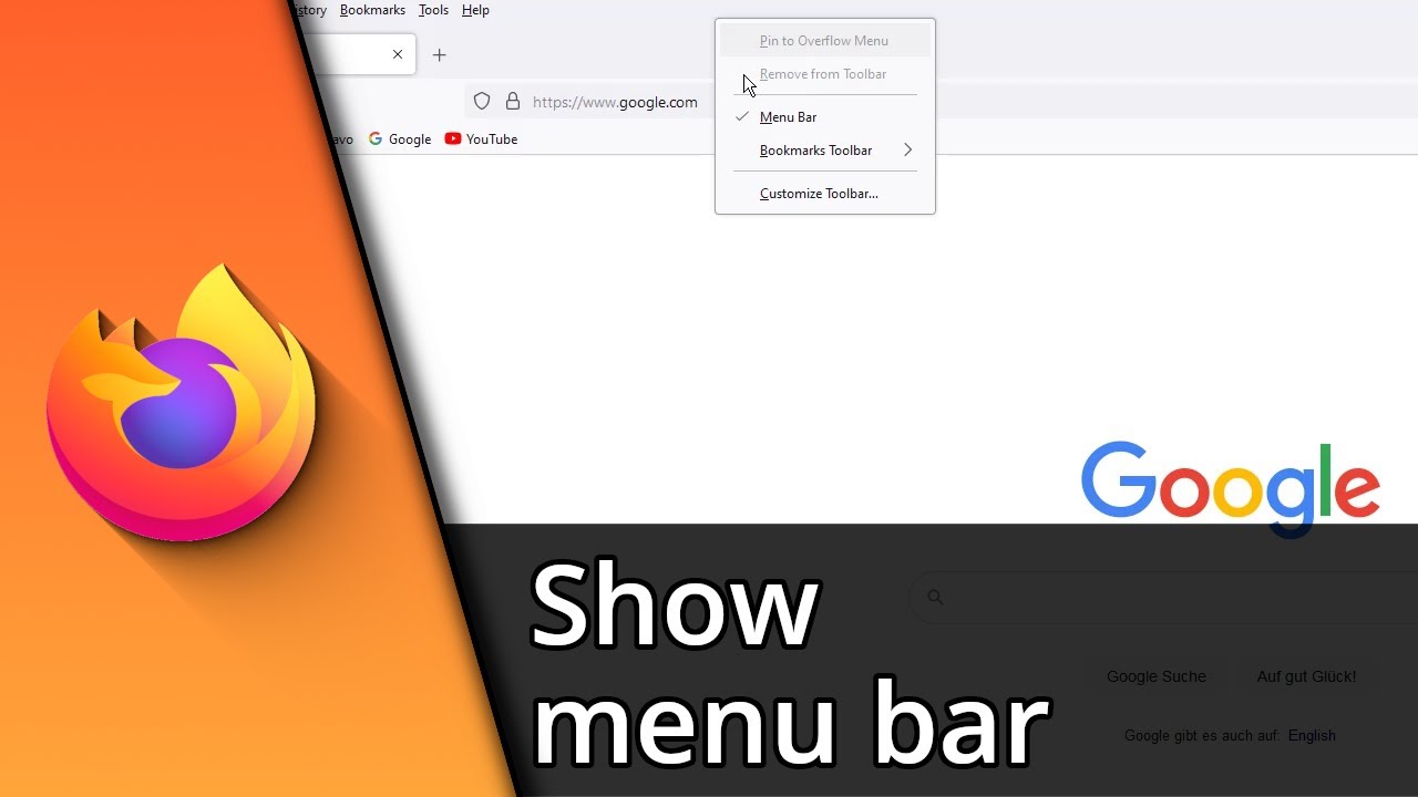 Show menu bar in Firefox | Firefox Toolbar missing ✅ Tutorial