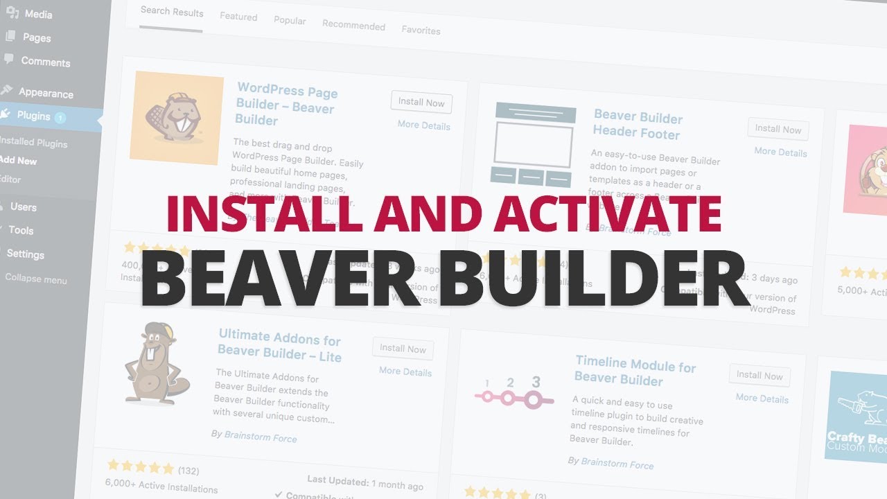 How to install and activate Beaver Builder