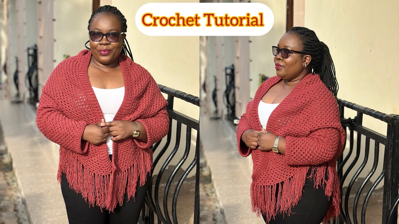 Let’s crochet a cardigan out of ONE BIG TRIANGLE!!!!