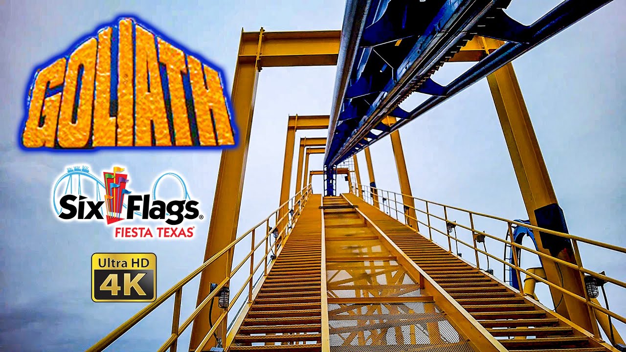 2022 Goliath Roller Coaster On Ride Front Row 4K POV Six Flags Fiesta Texas
