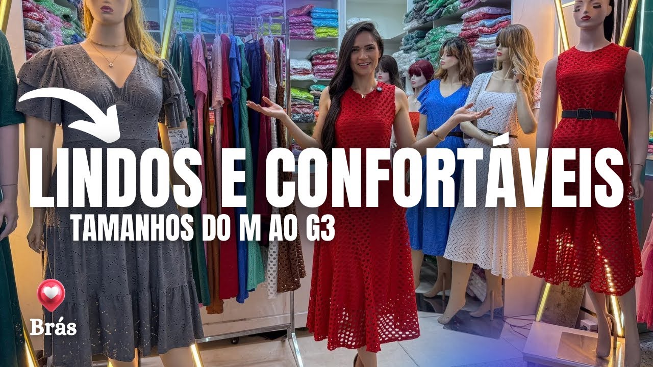 VESTIDOS Lindos e Confortáveis EM MALHA LAISE - Fabricante no BRÁS - Tamanhos slim e Plus Size G3