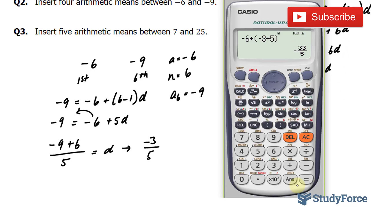 📚 How to insert arithmetic means between two numbers