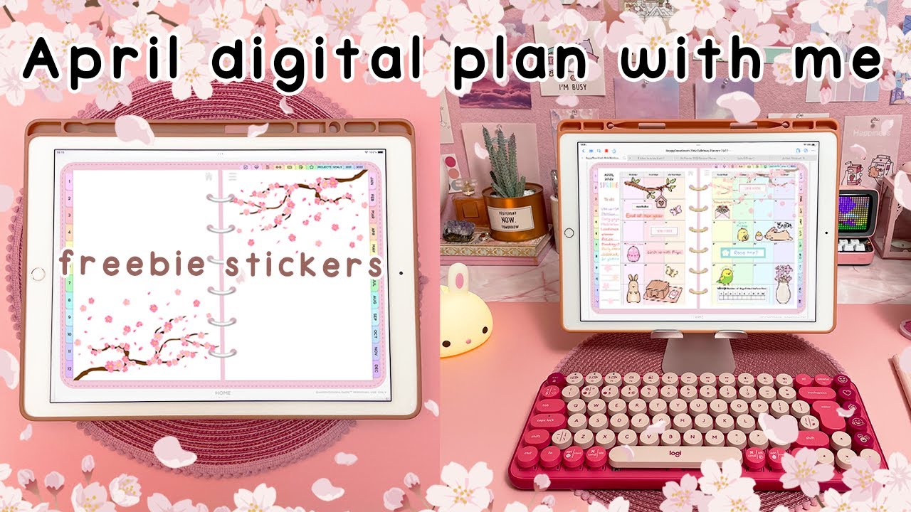 April Digital Plan With Me | Digital Planning | iPad Planner Goodnotes ✨