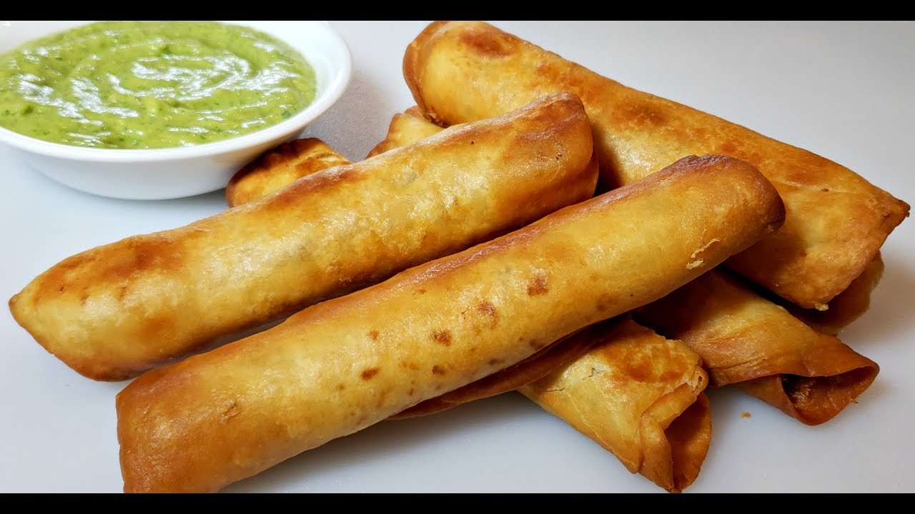 CHICKEN ROLLED TACOS | Crispy Taquitos With Avocado Salsa | Chicken FLAUTAS