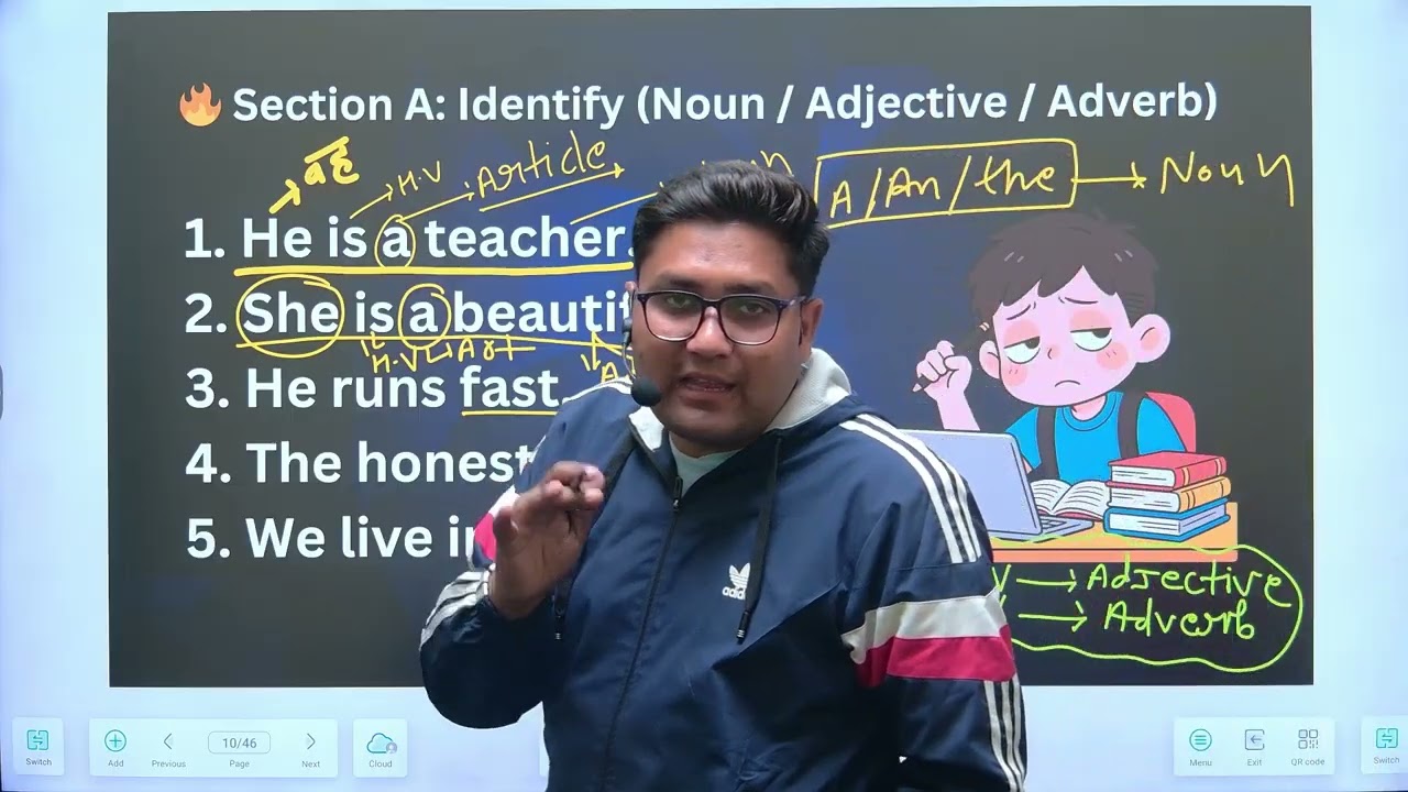 parts of speach test / noun / adjective / adverb / complete english grammar by shiva sir