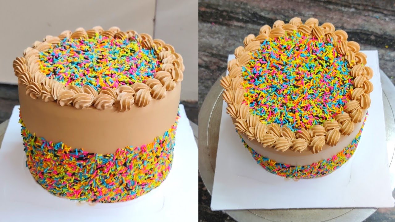 Whipped Cream Cake | Chocolate Color Cake | Birth Day Cake Design | Sunil Cake Master