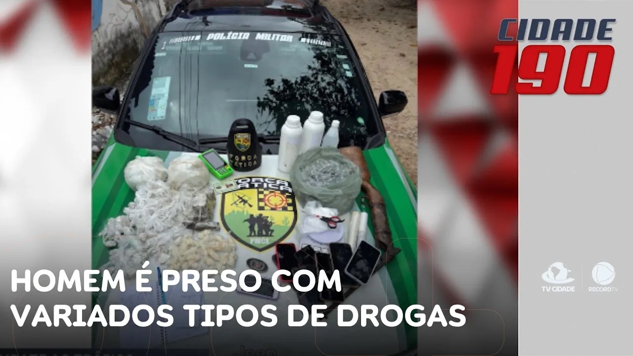 Homem é preso com variados tipos de drogas dentro de mochilas; celulares apreendidos | Cidade 190
