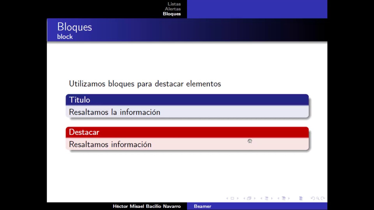 LaTeX texmaker Tutorial 14| Beamer. Elementos básicos de una presentación - español 4/n