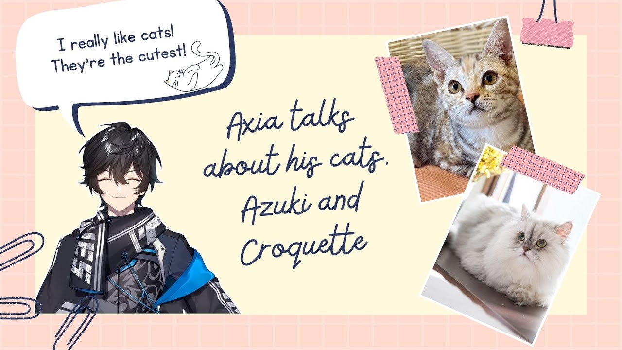 (eng sub) axia talks about his cats, azuki and croquette 🐱🐱