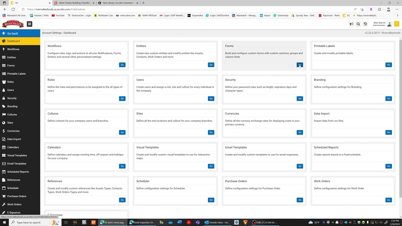 emaint X5 Task Procedure Issue